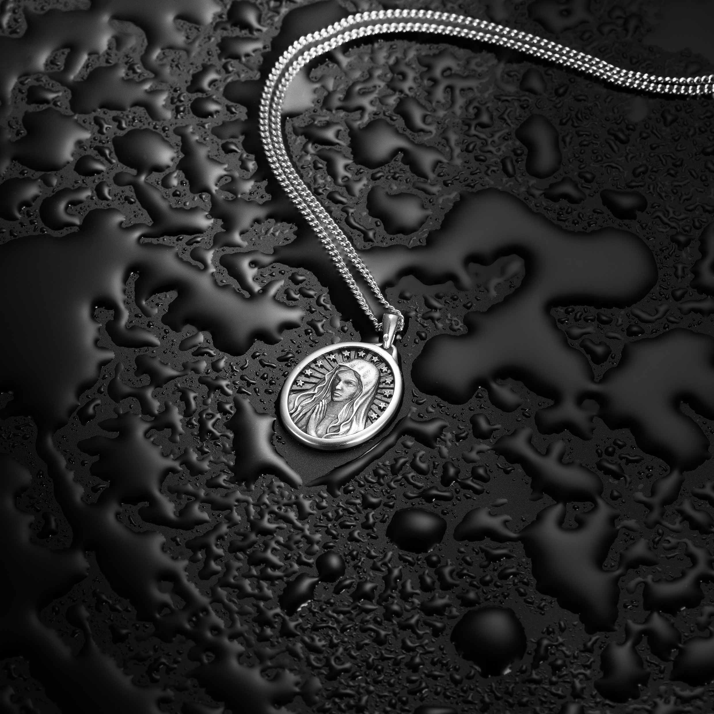 Virgin Mary Pendant - Sterling Silver - Image 8