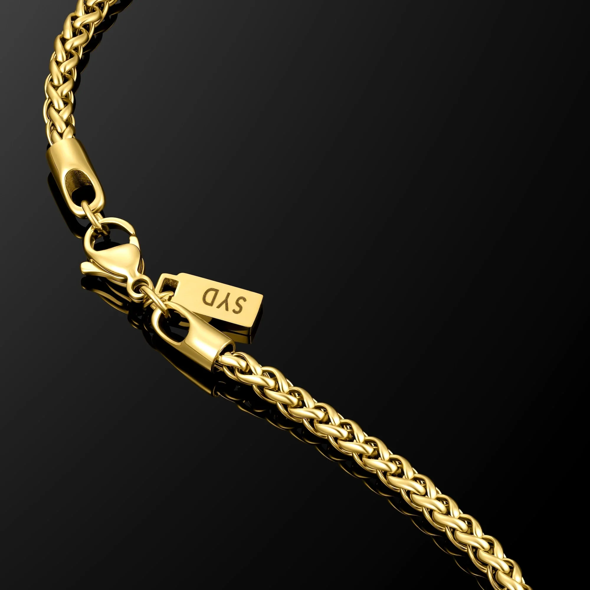 Wheat Chain Necklace, 3MM - 14K Gold - Image 5