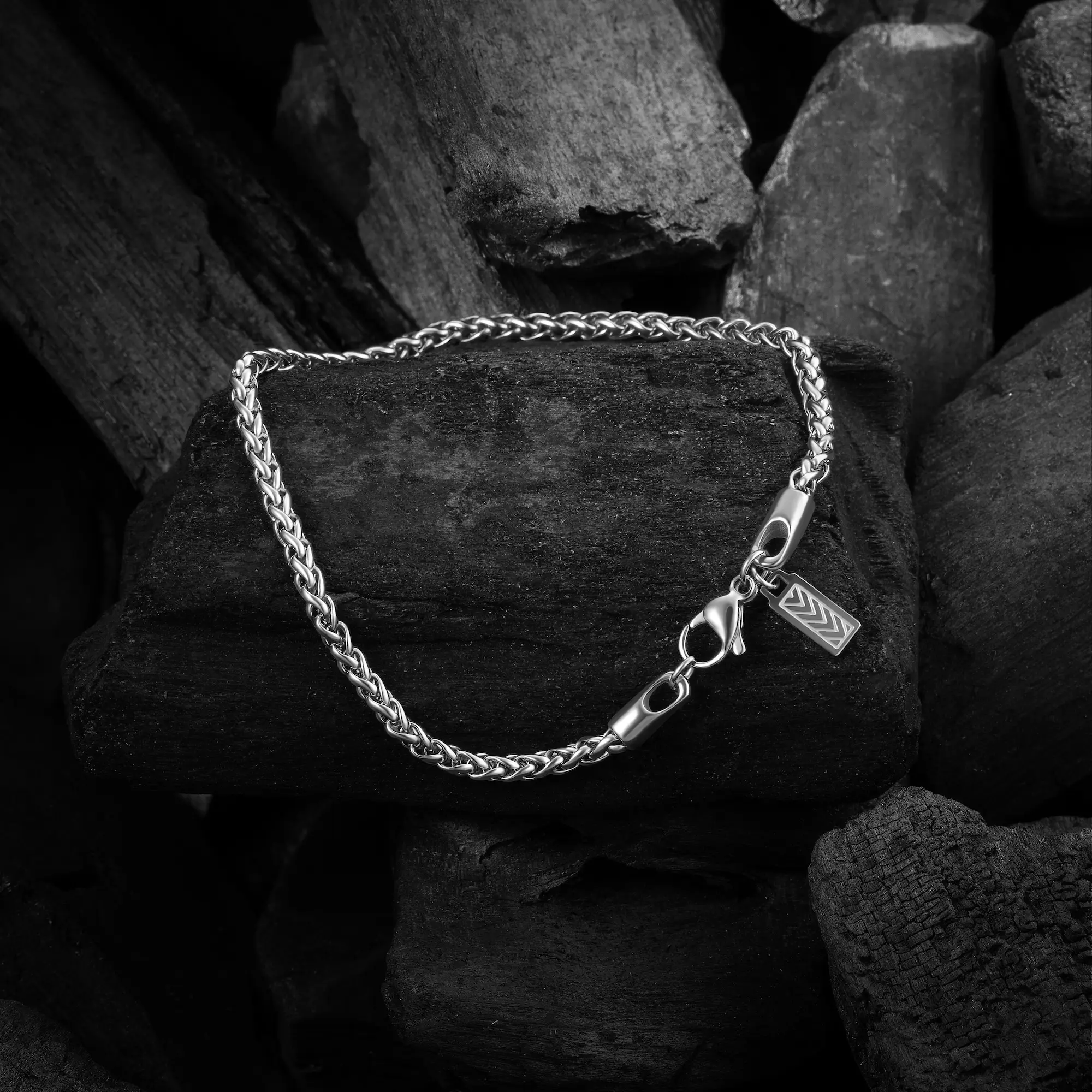 Wheat Chain Bracelet, 3MM - Silver - Image 10
