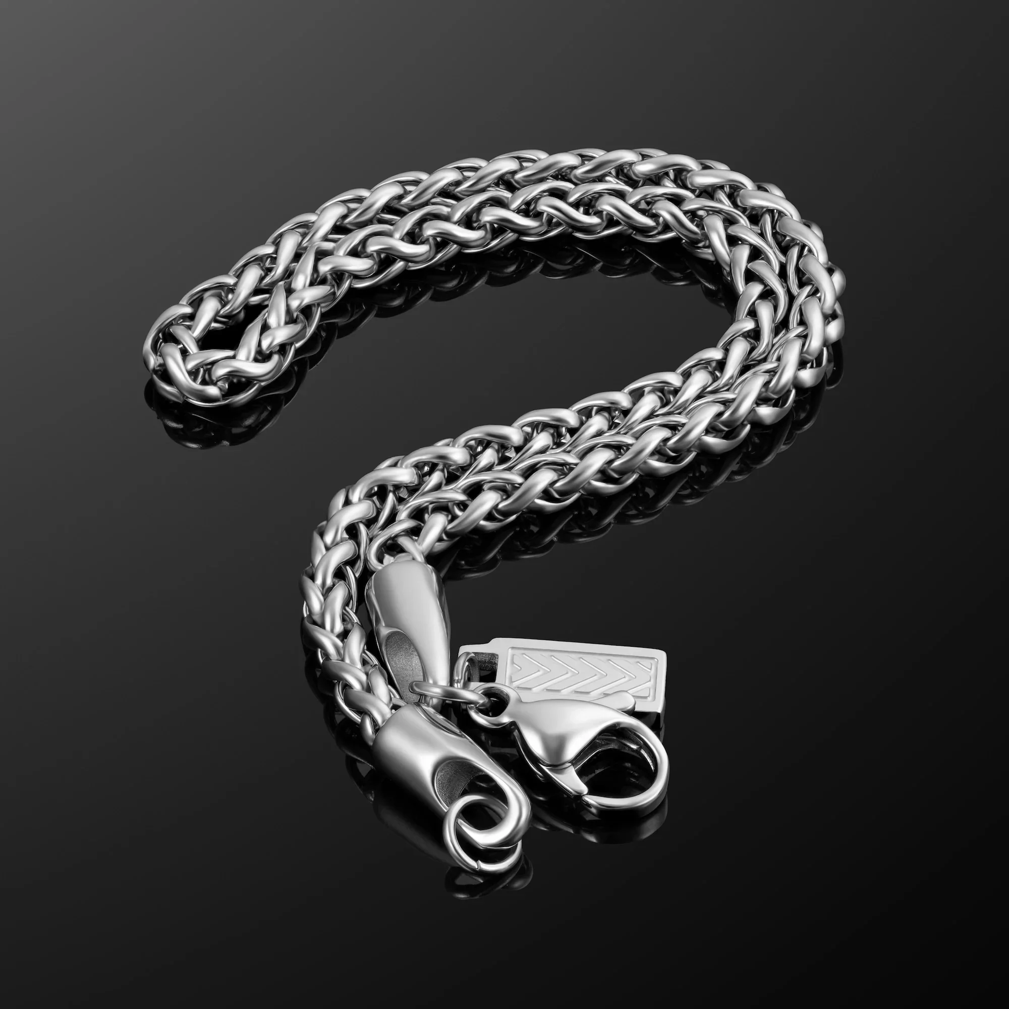 Wheat Chain Bracelet, 3MM - Silver - Image 2