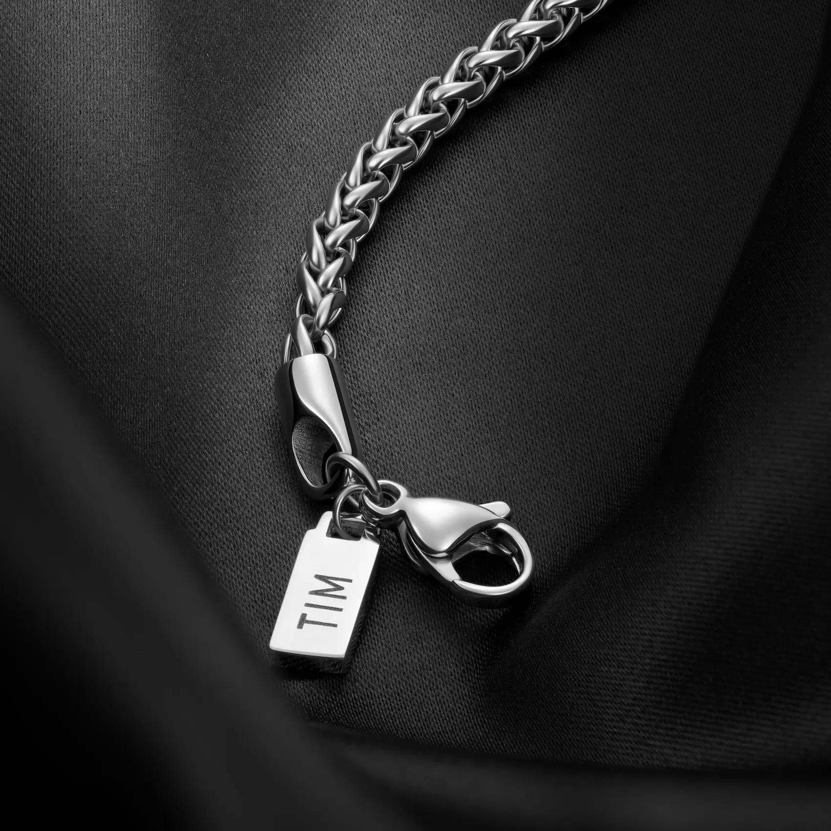 Wheat Chain Necklace, 3MM - Silver - Image 3