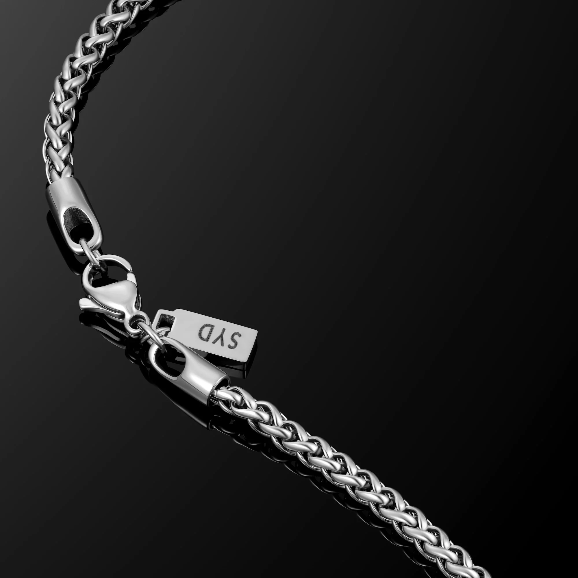 Wheat Chain Necklace, 3MM - Silver - Image 4
