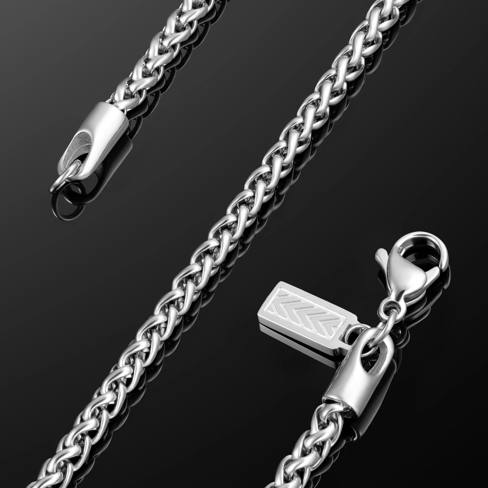 Wheat Chain Bracelet, 3MM - Silver - Image 9