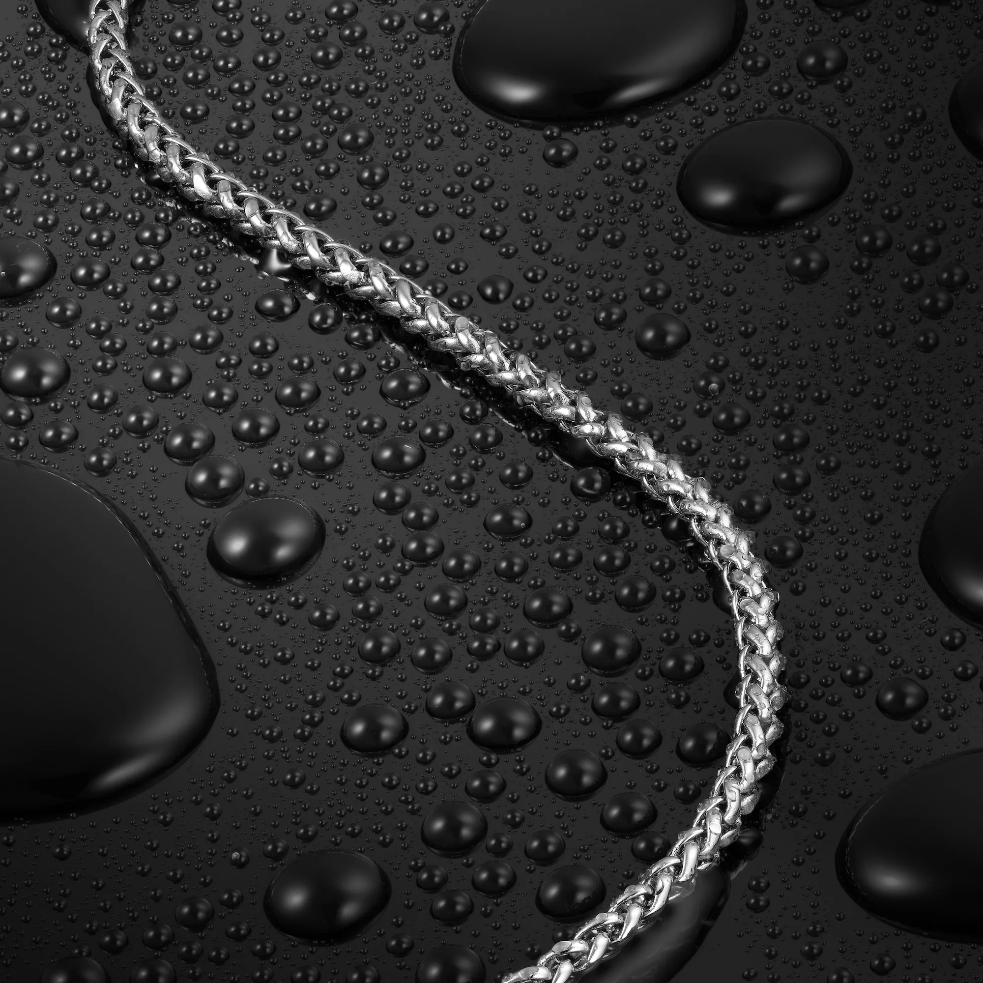 Wheat Chain Necklace, 3MM - Silver - Image 2