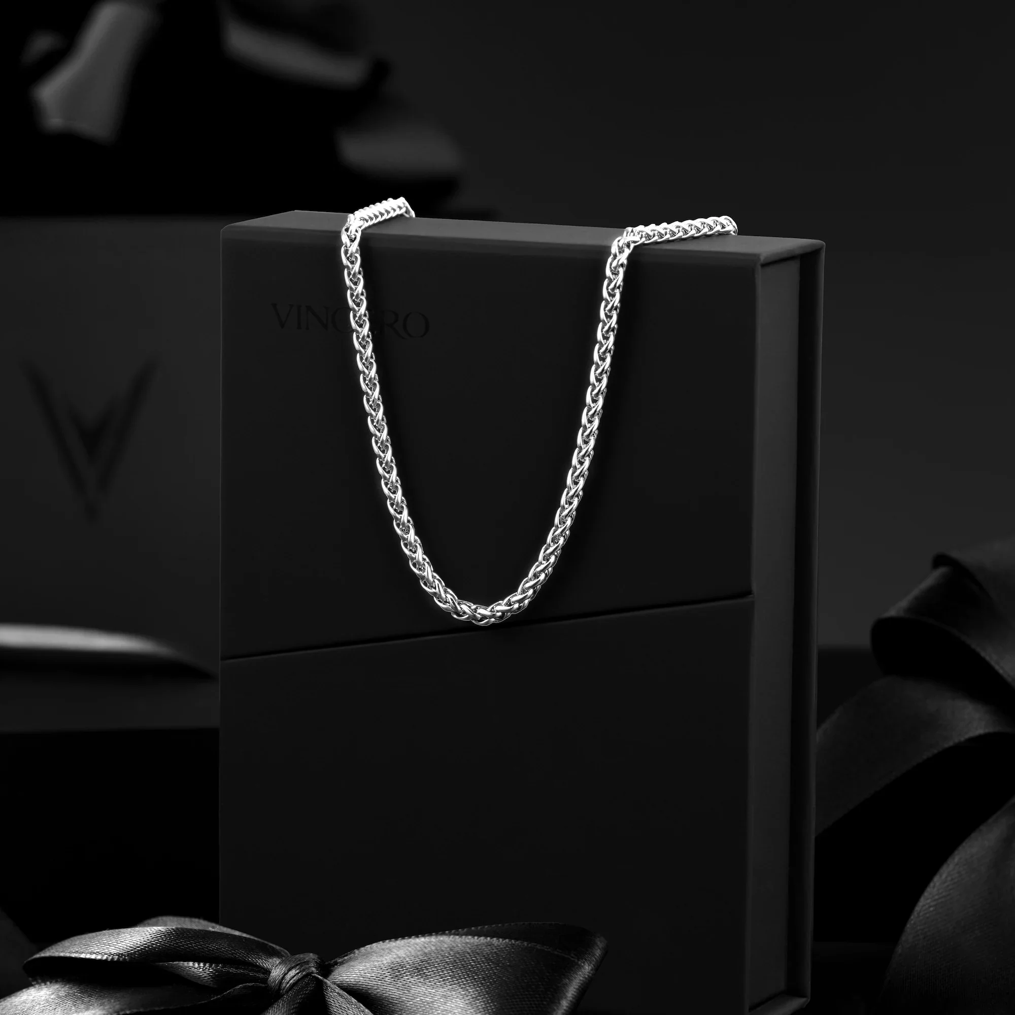 Wheat Chain Necklace, 3MM - Silver - Image 5